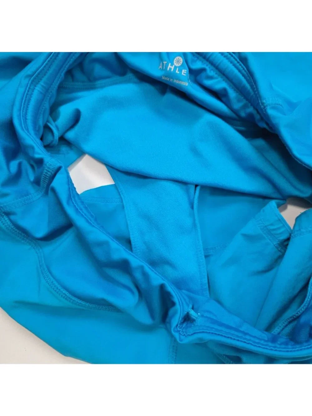Athleta Size S Ready Set Running Athletic Shorts Flash Blue Reflective trim UPF